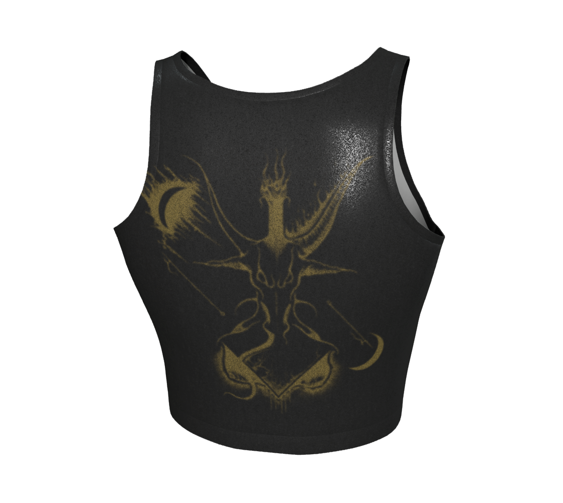 EQUITANT ART Golden Baphomet Crop Top (Glitter Fabric)