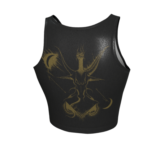 EQUITANT ART Golden Baphomet Crop Top (Glitter Fabric)