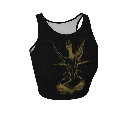 Equitant Art Gold Baphomet Crop Top by Metal Mistress