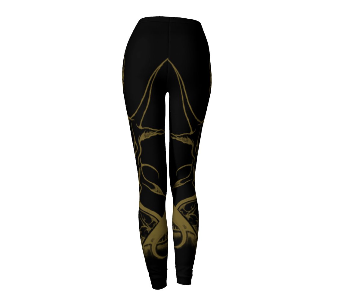 EQUITANT ART Gold Baphomet Leggings