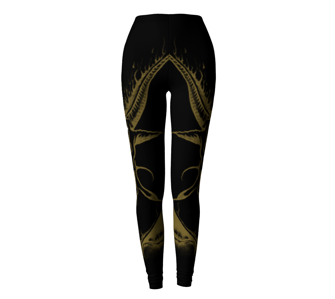 EQUITANT ART Gold Baphomet Leggings