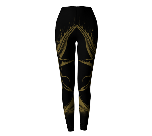 EQUITANT ART Gold Baphomet Leggings