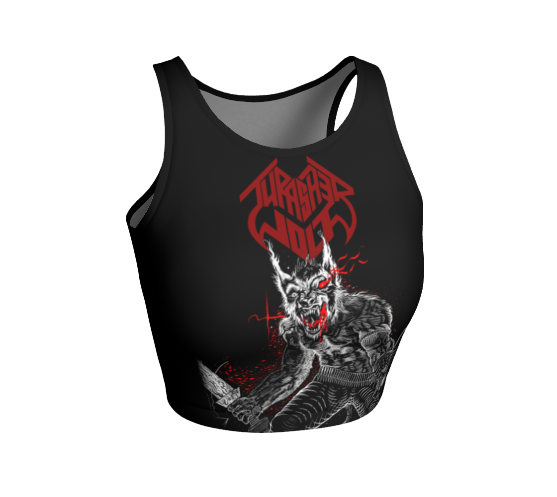 Thrasherwolf Frank the Werewolf official fitted crop top by Metal Mistress