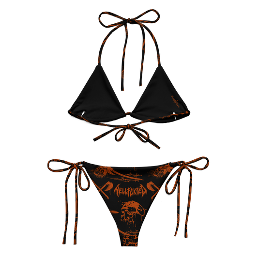 HELLFEKTED Orange Pattern Bikini Swimsuit