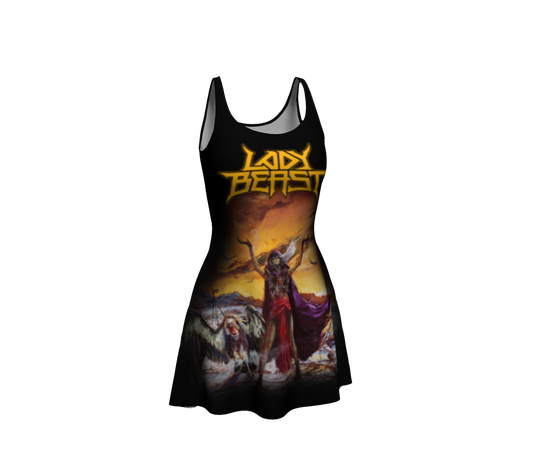 Lady Beast The Vultures Amulet official flare dress by Metal Mistress