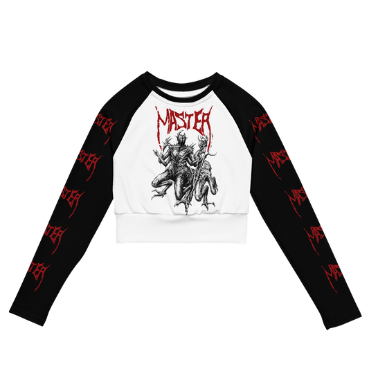 Master Official Long Sleeve Crop Top by Metal Mistress