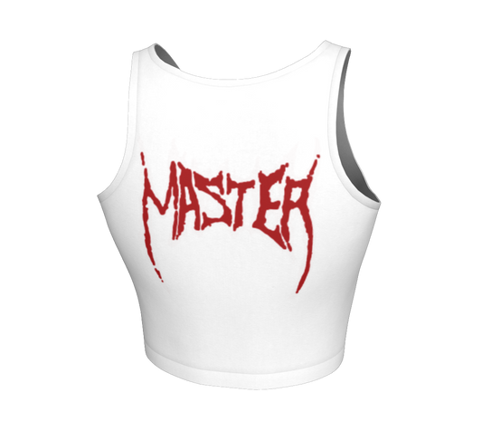 Master Official White Crop Top by Metal Mistress