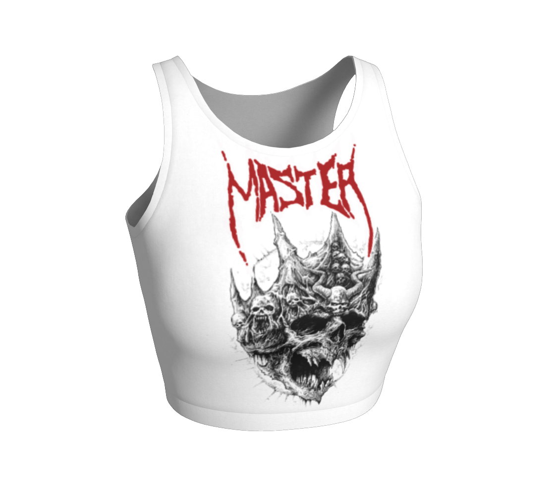 Master Official White Crop Top by Metal Mistress