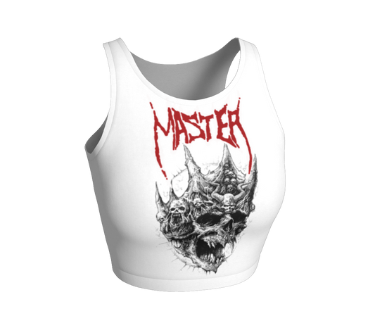 Master Official White Crop Top by Metal Mistress