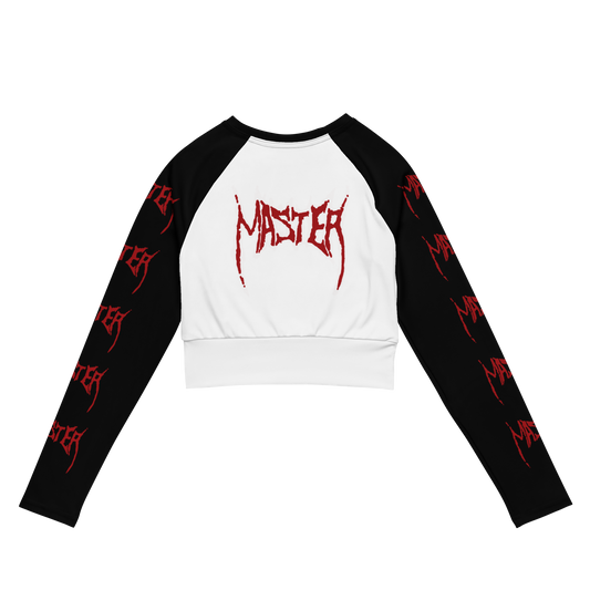 Master Skull Crown Official Long Sleeve Crop Top by Metal Mistress