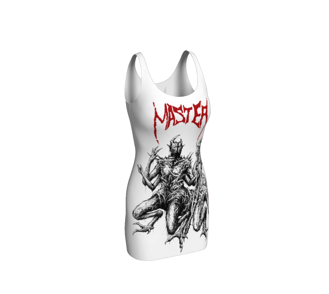 Master Official White Bodycon Dress by Metal Mistress