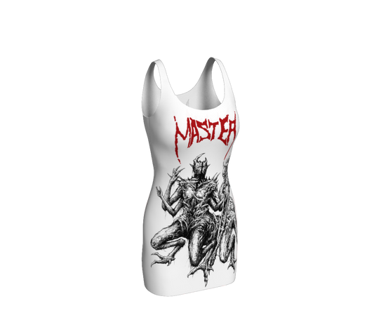 Master Official White Bodycon Dress by Metal Mistress