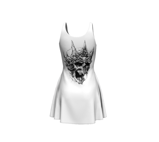 Master Official White Flare Dress by Metal Mistress