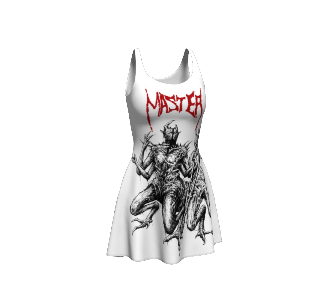Master Official White Flare Dress by Metal Mistress