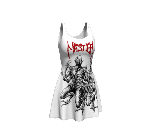 Master Official White Flare Dress by Metal Mistress