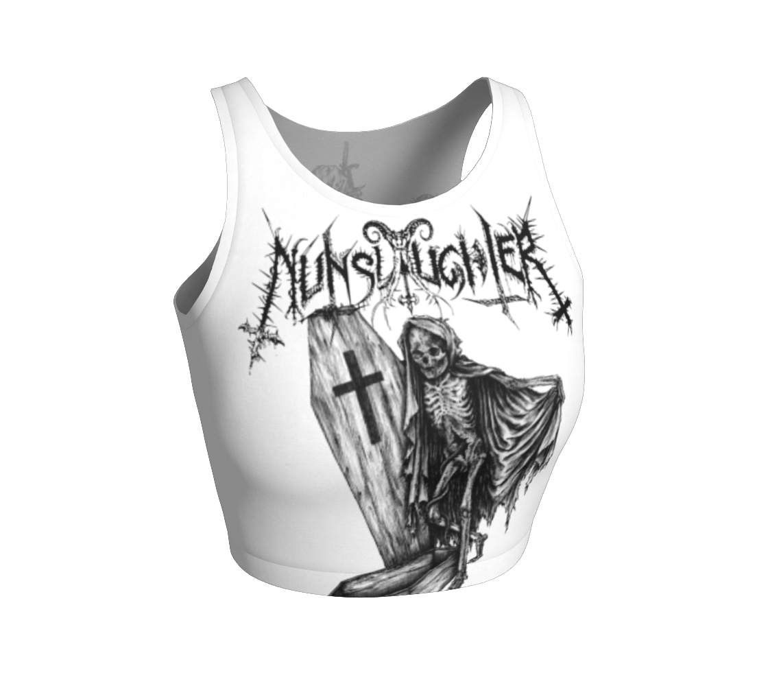 Nunslaughter Angelic Dread official fitted crop top by Metal Mistress