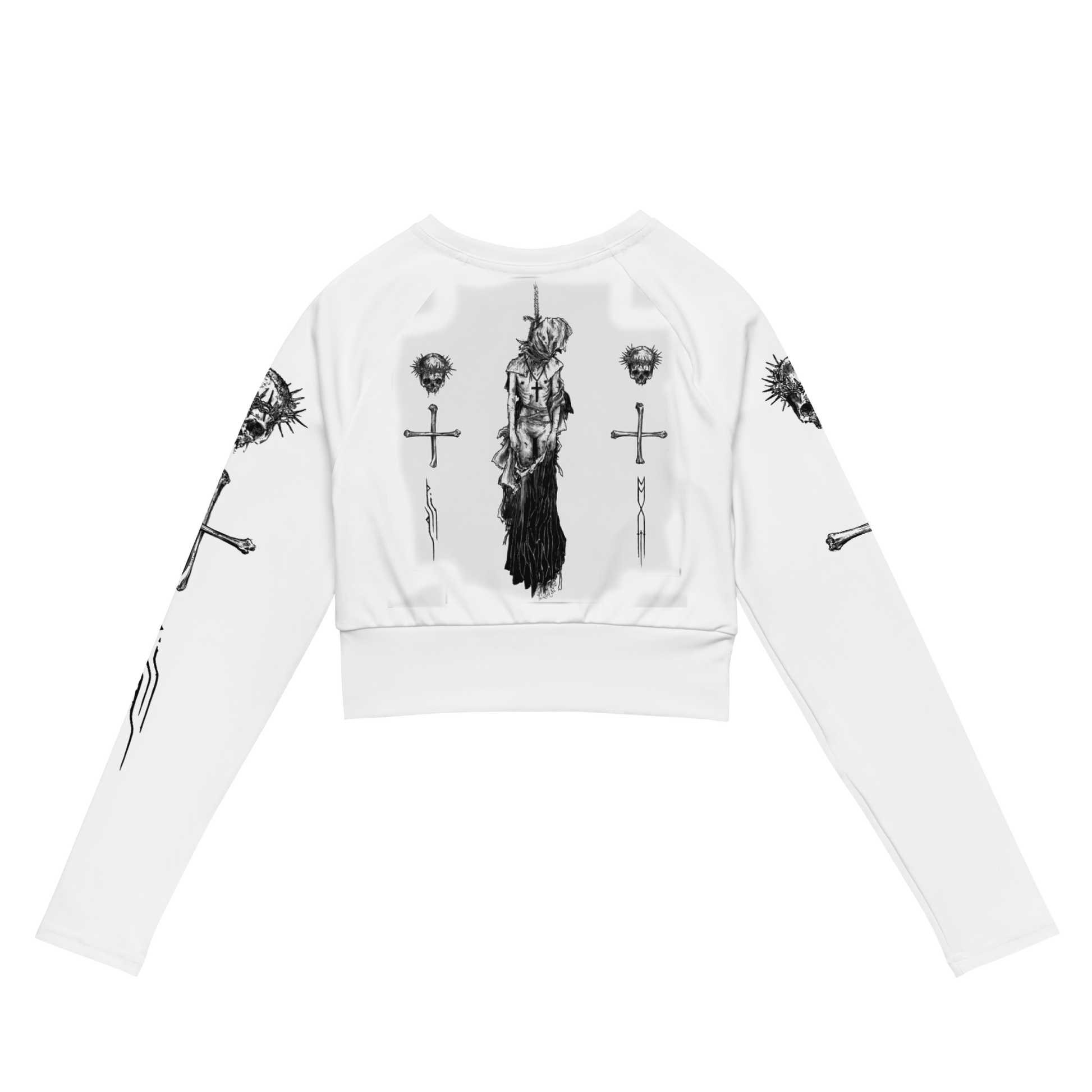 Nunslaughter Angelic Dread official long sleeve crop top by Metal Mistress