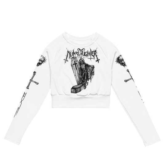 Nunslaughter Angelic Dread official long sleeve crop top by Metal Mistress