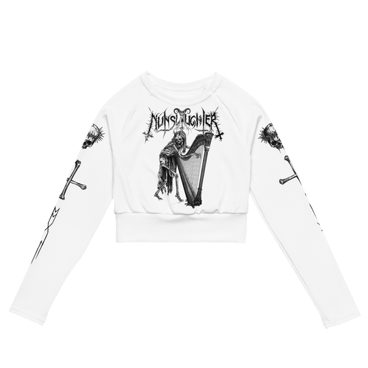 Nunslaughter Angelic Dread official long sleeve crop top by Metal Mistress