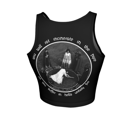 Nunslaughter Hell's Unholy Fire official fitted crop top by Metal Mistress