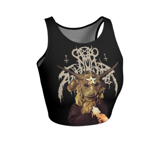 Nunslaughter Hell's Unholy Fire official fitted crop top by Metal Mistress