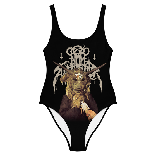 Nunslaughter Hell's Unholy Fire official bodysuit, swimsuit by Metal Mistress