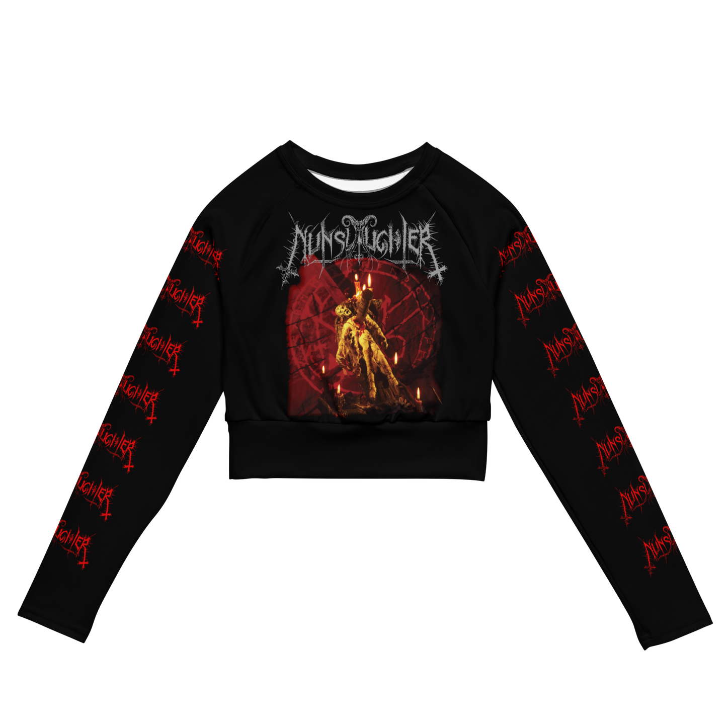 Nunslaughter Hex official long sleeve crop top by Metal Mistress