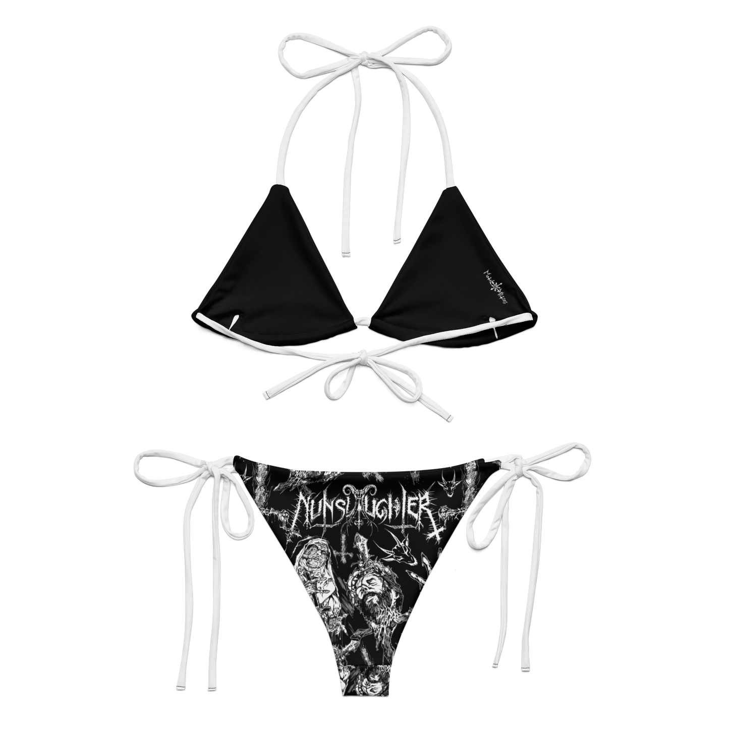 NUNSLAUGHTER Putrid Pattern Bikini Swimsuit (Black)