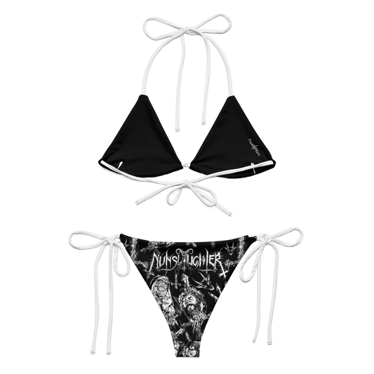 NUNSLAUGHTER Putrid Pattern Bikini Swimsuit (Black)