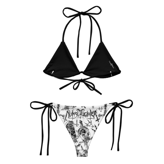 NUNSLAUGHTER Putrid Pattern Bikini Swimsuit (White)