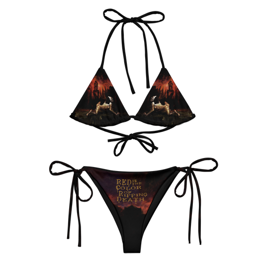 Nunslaughter Red is the Color of Ripping Death official bikini swimsuit by Metal Mistress