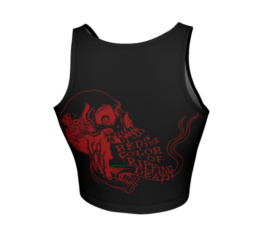 Nunslaughter Red is the Color of Ripping Death official fitted crop top by Metal Mistress