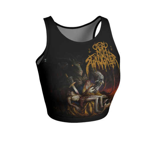 Nunslaughter Red is the Color of Ripping Death official fitted crop top by Metal Mistress