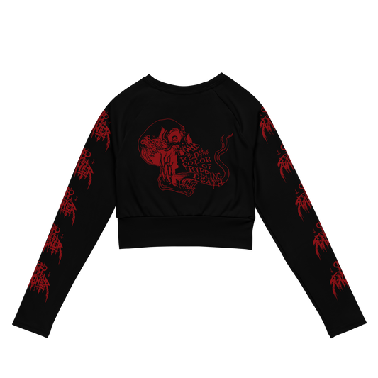 Nunslaughter Red is the Color of Ripping Death official long sleeve crop top by Metal Mistress