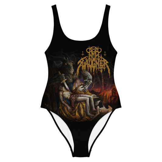 Nunslaughter Red is the Color of Ripping Death official bodysuit, swimsuit by Metal Mistress