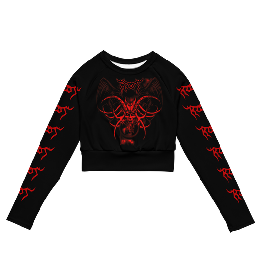 Root The Book official long sleeve crop top by Metal Mistress