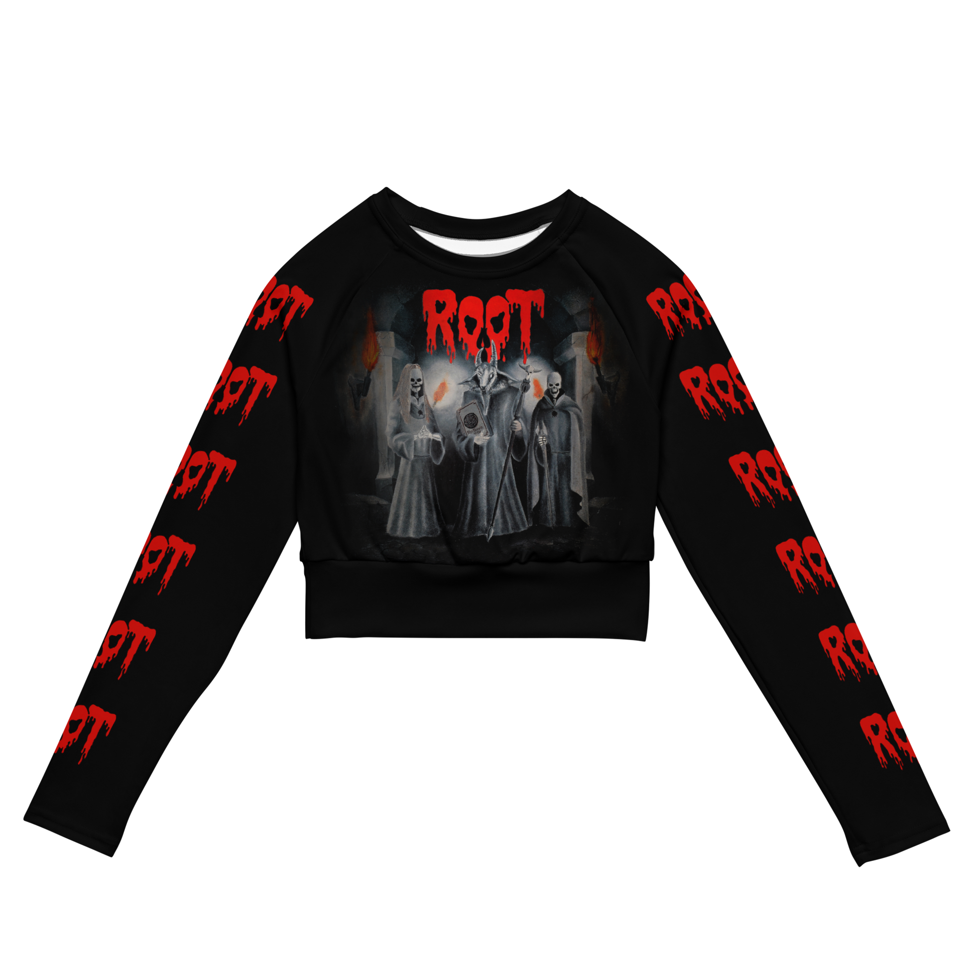 Root The Temple of the Underworld official long sleeve crop top by Metal Mistress