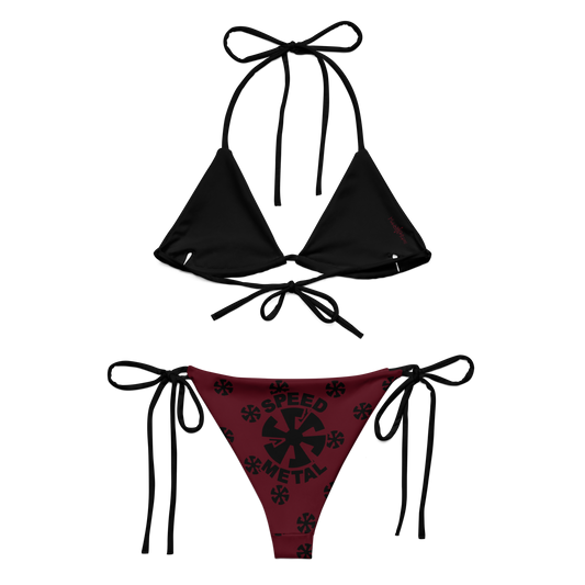 SPEED METAL Black on Red Bikini Swimsuit