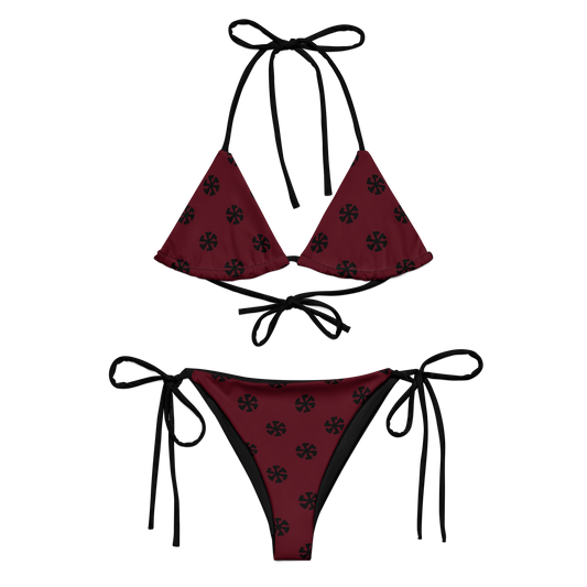 Speed Metal red and black bikini swimsuit by Metal Mistress