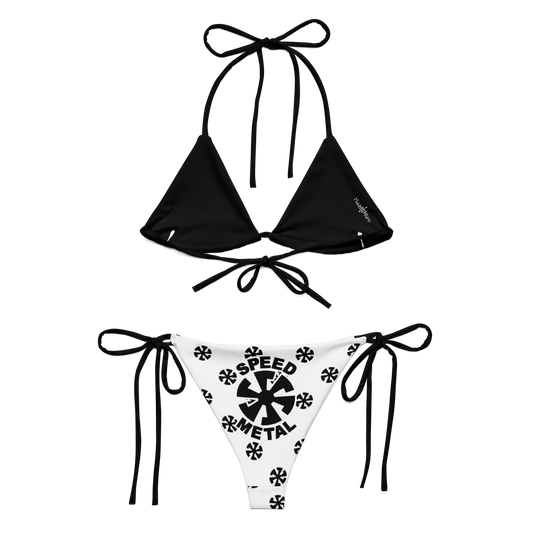SPEED METAL Black on White Bikini Swimsuit