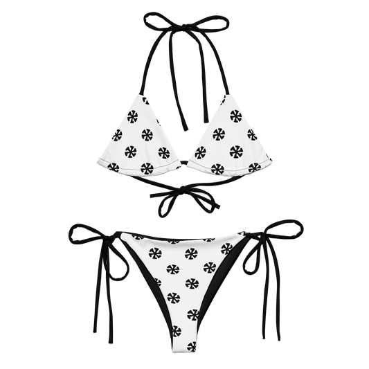 Speed Metal white and black bikini swimsuit by Metal Mistress