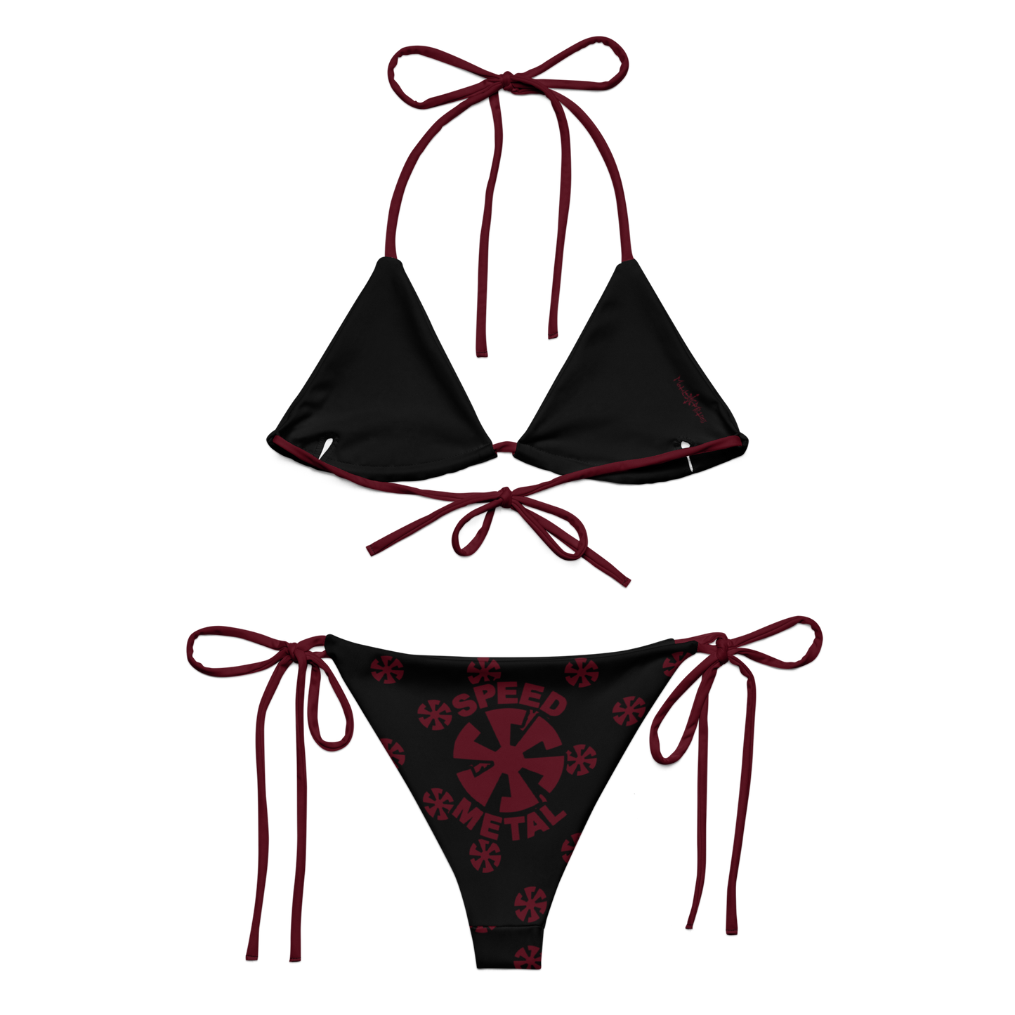 SPEED METAL Red on Black Bikini Swimsuit