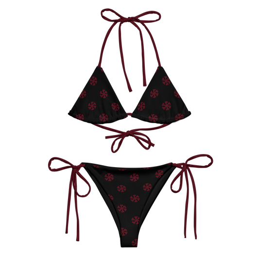 Speed Metal black and red bikini swimsuit by Metal Mistress