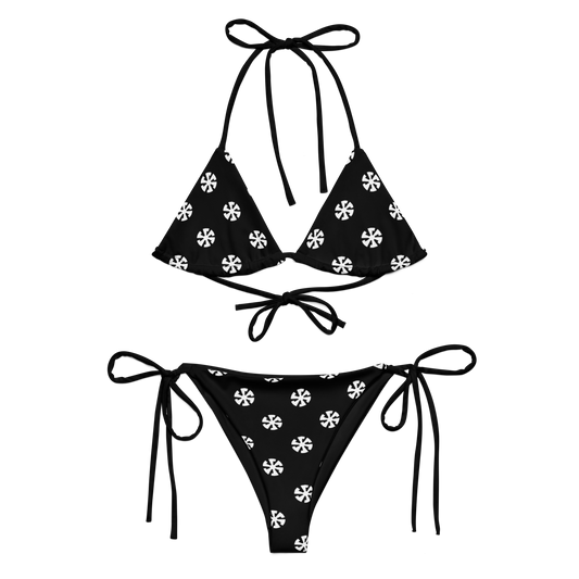 Speed Metal black and white bikini swimsuit by Metal Mistress