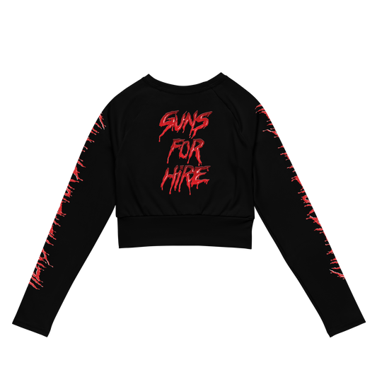 Tailgunner Guns For Hire official licensed long sleeve crop top by Metal Mistress