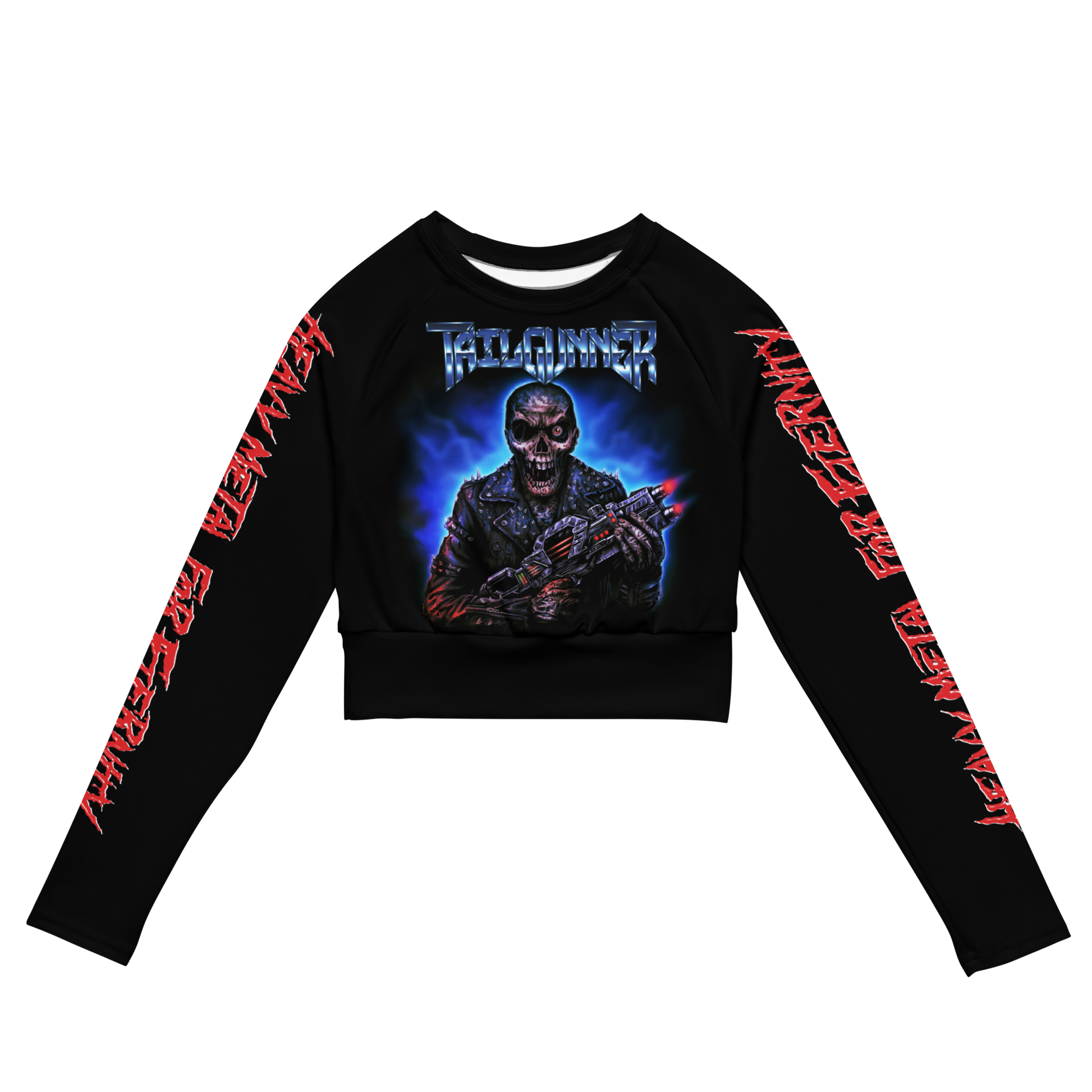 Tailgunner Guns For Hire official licensed long sleeve crop top by Metal Mistress
