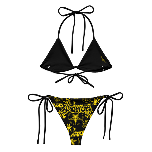 VENOM Black and Yellow Pattern Bikini Swimsuit