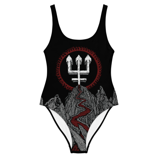 Watain Trident Wolf Eclipse one piece swimsuit by Metal Mistress