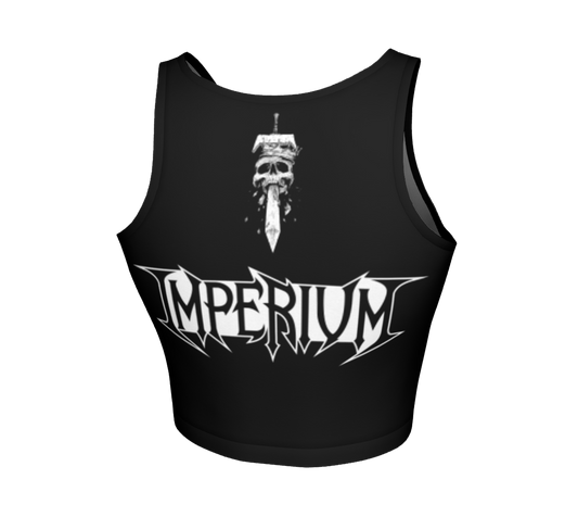 Imperium White Logo official fitted crop top by Metal Mistress