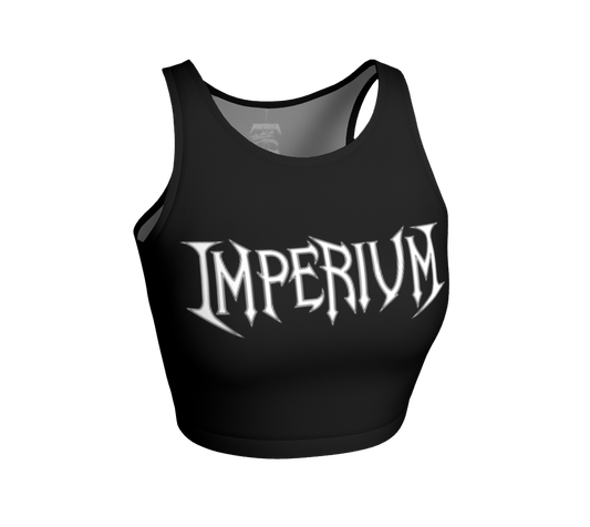 Imperium White Logo official fitted crop top by Metal Mistress